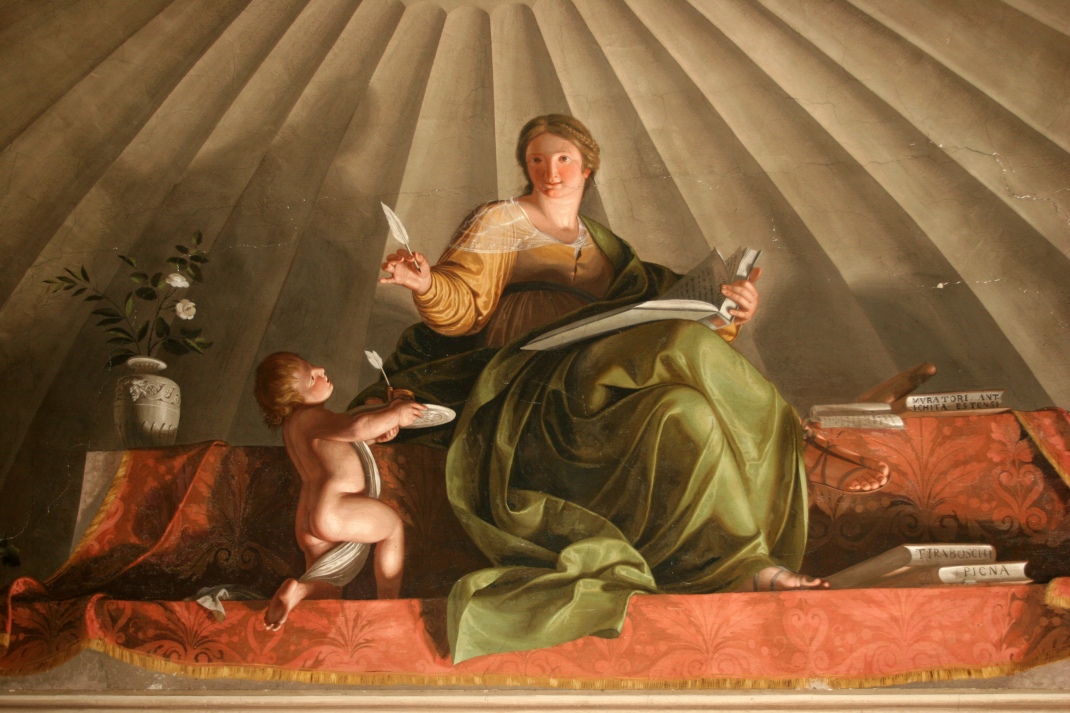 Archivio di Stato di Modena, Ufficio della Direzione, già sala d'udienza dei funzionari di governo della Prefettura napoleonica, "Allegoria della Storia", Geminiano Vincenzi e Pietro Minghelli, 1811